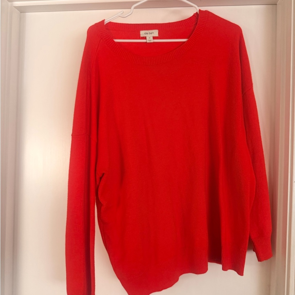 Vibrant Red Crew Neck Sweater